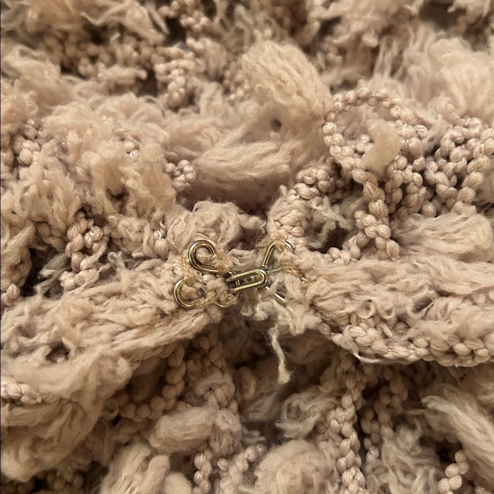Aaron & Amber Anthropologie Small Knotted Cardigan Chunky Sweater Shaggy Knit - Picture 10 of 17